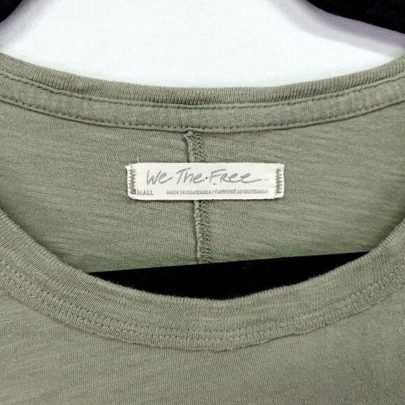 Free People Boxy Tee Small You Rock Relaxed Boho Casual Cropped Green - Picture 11 of 13
